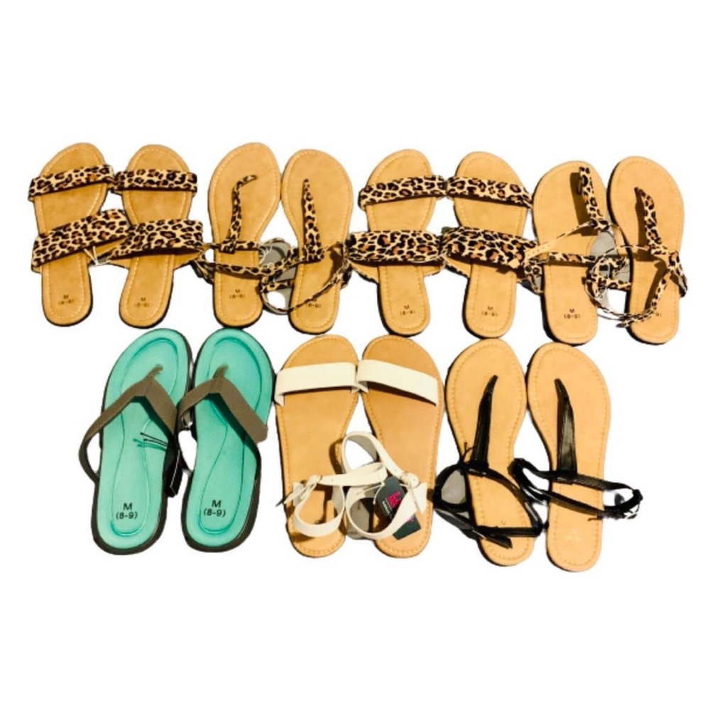 Lot of 7 Sandals Size 8/9 Brand New